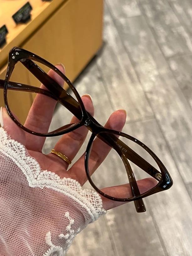 23122复古色超轻大框猫眼眼镜框显脸小护眼平光可配近视度数