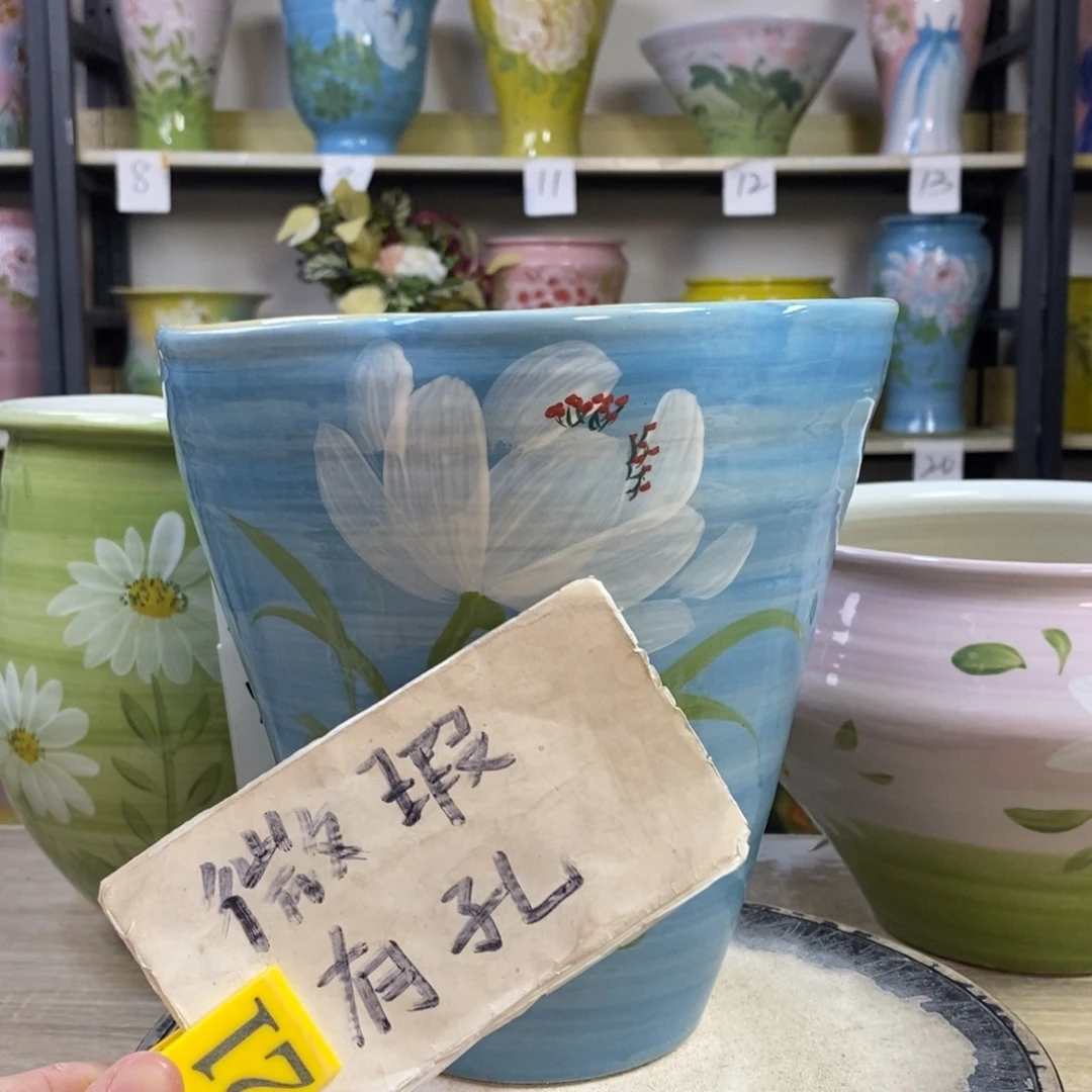 景德镇手工手绘陶瓷花盆