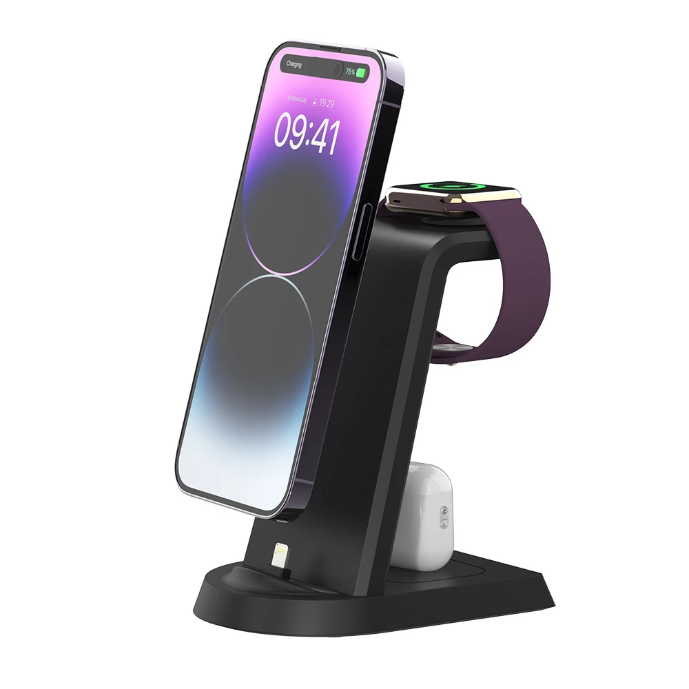 准新品  【按讲解拍】多功能桌面三合一无线充电手机支架