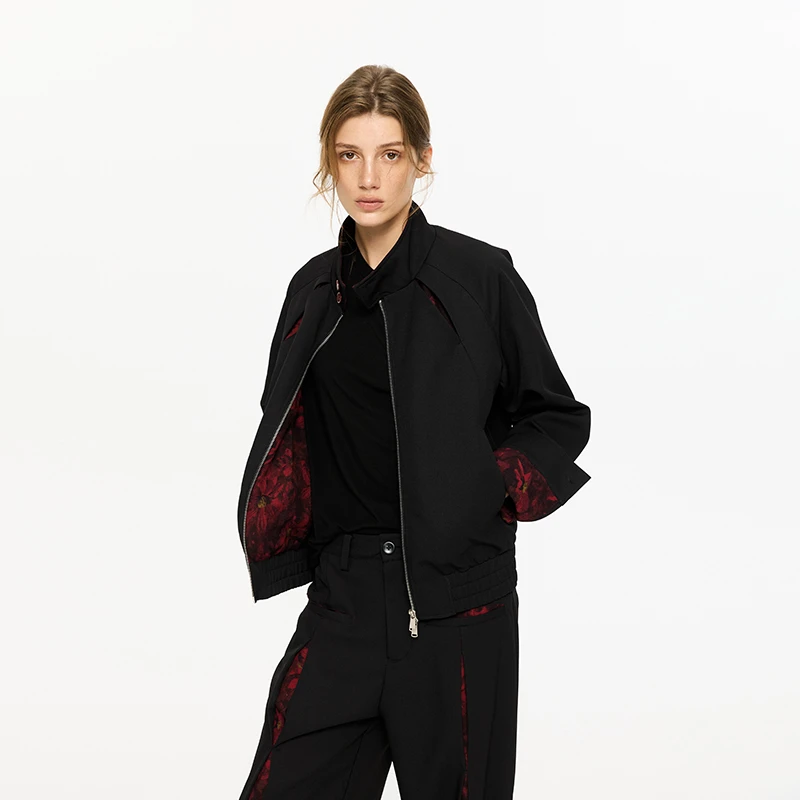 KREATE「浮影」分割活页定染油画天眼内里撞色哈灵顿老钱风立领夹克