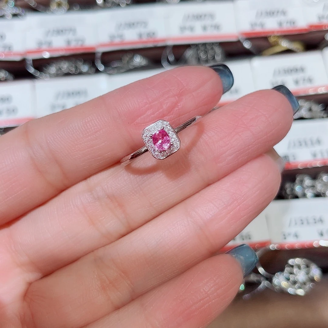 蓝宝石戒指银S925镶嵌