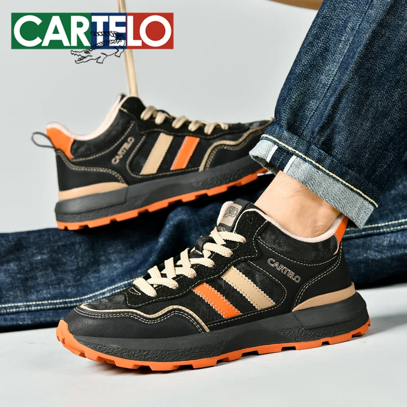 CARTELO/卡帝乐鳄鱼春季百搭休闲鞋男士防滑耐磨中年软底软面鞋子