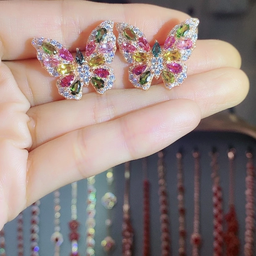 【闪购商品】银S925镶嵌耳饰碧玺