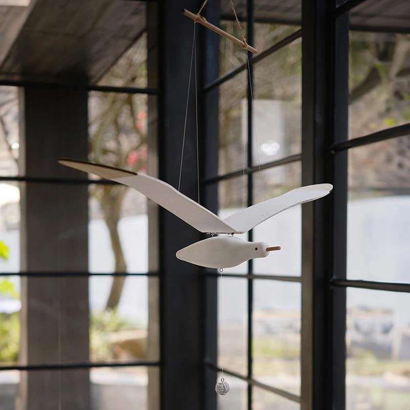 创意会飞的海鸥地中海空中吊饰复古儿童房民宿悬挂艺术品创意挂饰