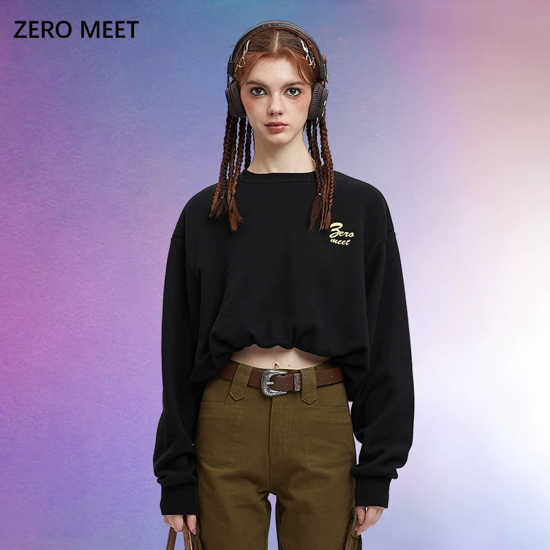 【商场专属】zeromeet露脐花苞印花卫衣ZY24V43014