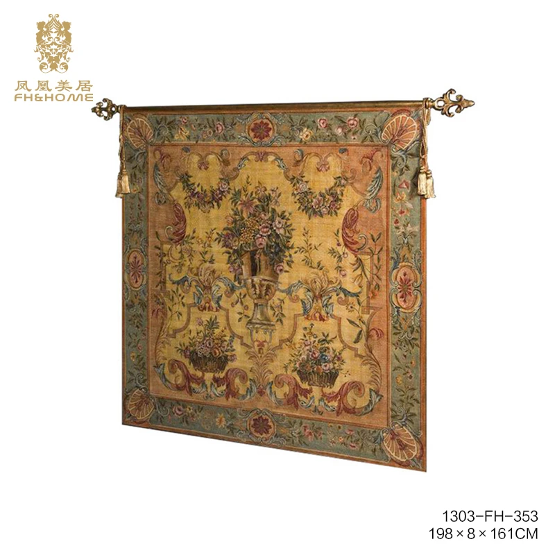 FH&HOME/凤凰美居轻奢欧式手工彩绘装正方形挂画工艺画