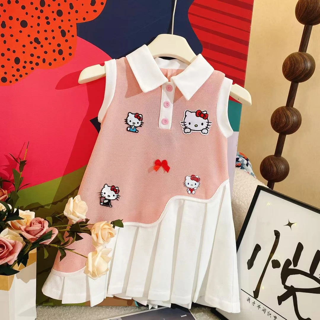 M新款女童时尚休闲女宝洋气韩版polo学院风高级连衣裙80412