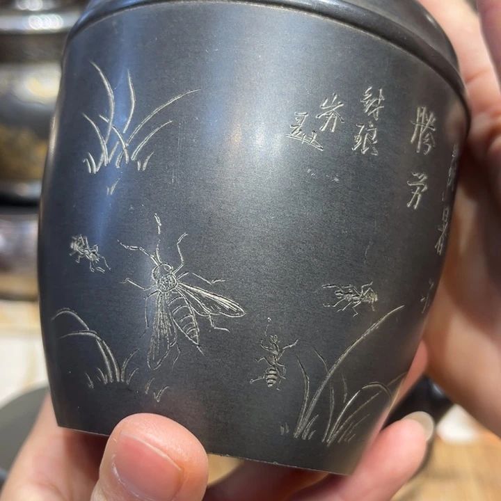 蜜安罐瓷香炉锡茶则石