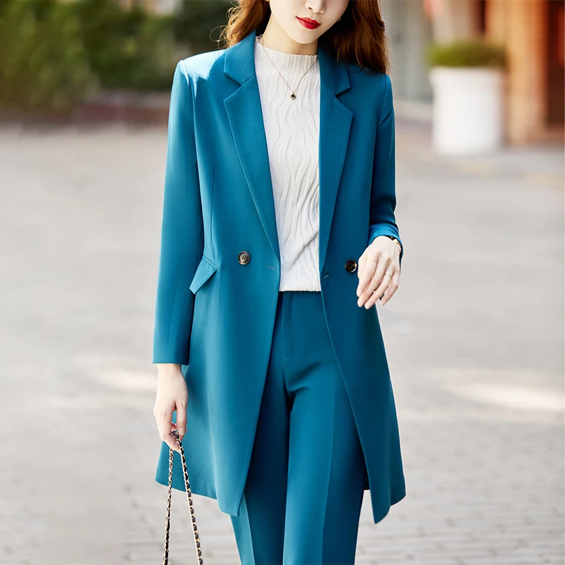 西装外套女中长版2026新款春秋高级感大尺码风衣上班服西服洋气秋