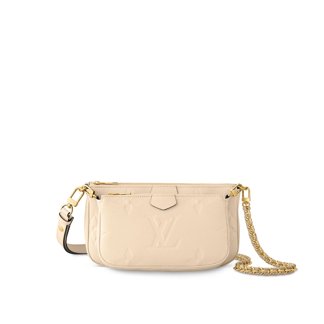 未使用 LouisVuitton/路易威登 全皮款奶昔白四合一单肩斜挎包