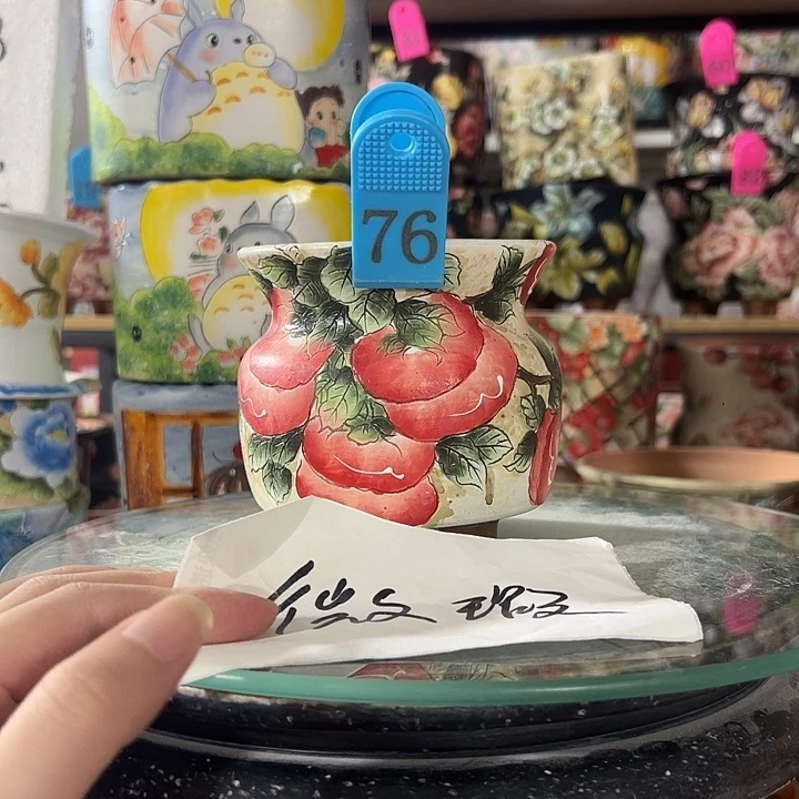 满38包邮 景德镇手绘花盆