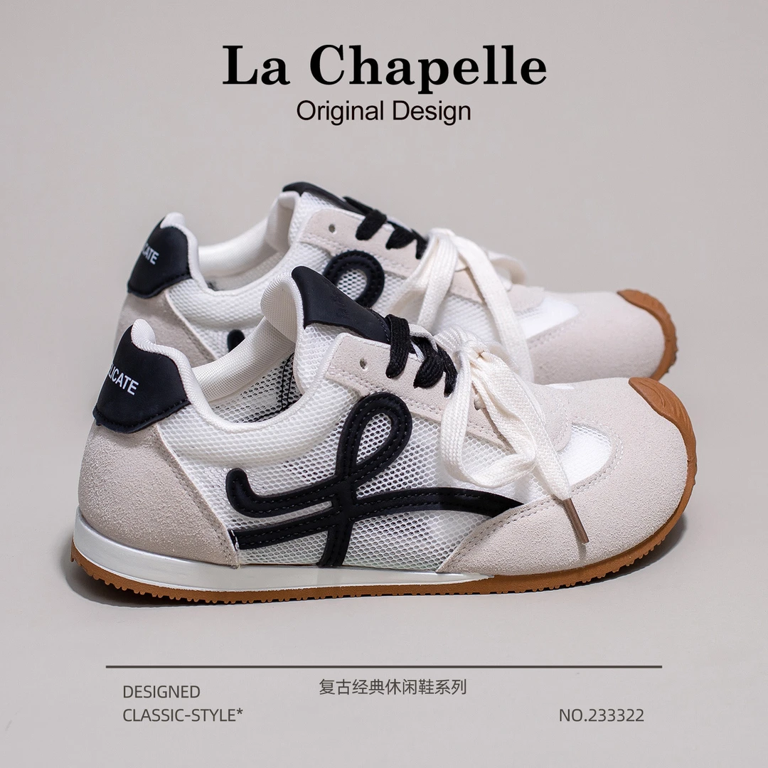 拉夏贝尔德训鞋女2025新款夏季芒果头爆款网面时尚阿甘鞋运动板鞋