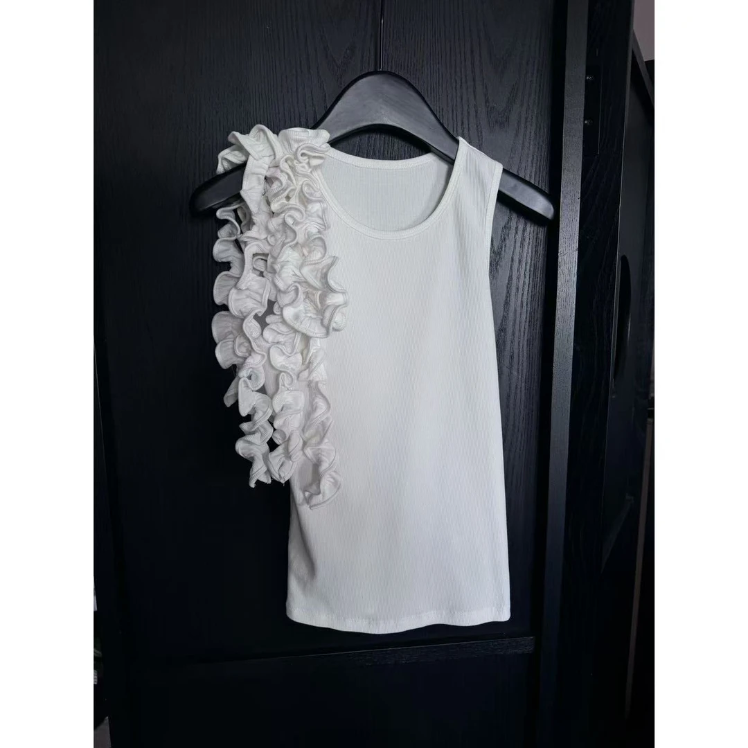 可拆卸花瓣不对称背心