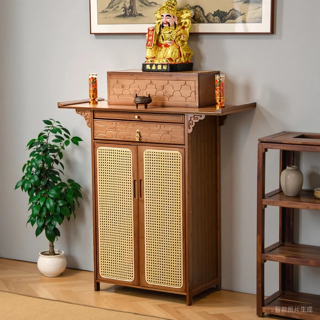 玄关香案佛台一体财神爷观音供台供桌沙发佛台家用玄关台新中式