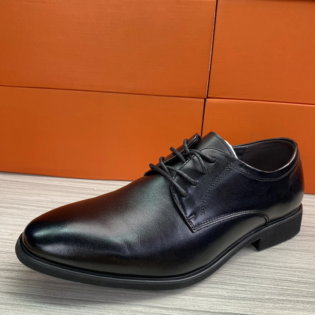 24A系带商务亮片德比鞋纯色休闲皮鞋休闲鞋皮鞋单鞋舒适透气时尚