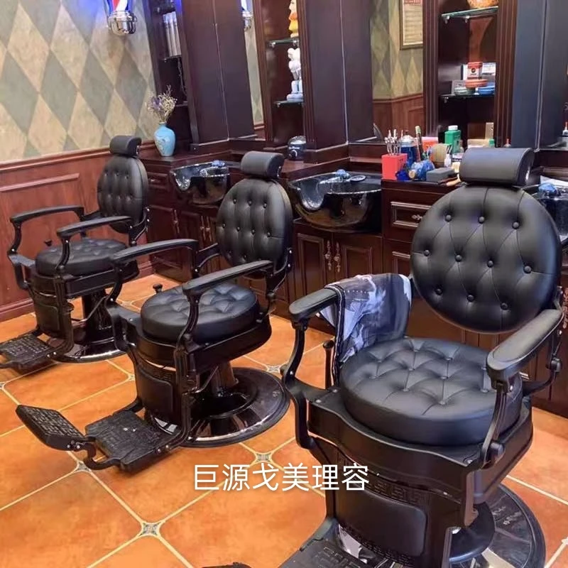 Barber复古油头椅 男士复古油头椅 放倒理发椅 男士修面美发椅子