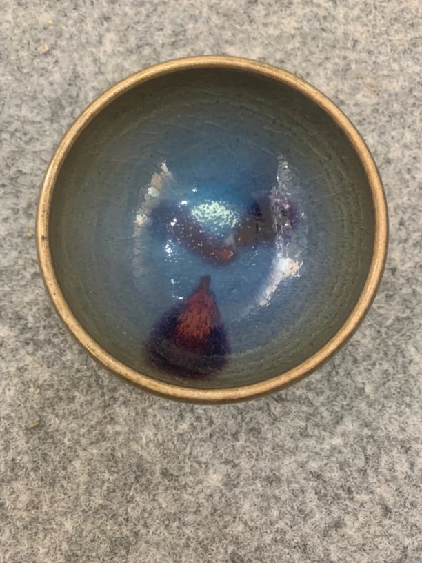 钧瓷茶碗，小摆件
