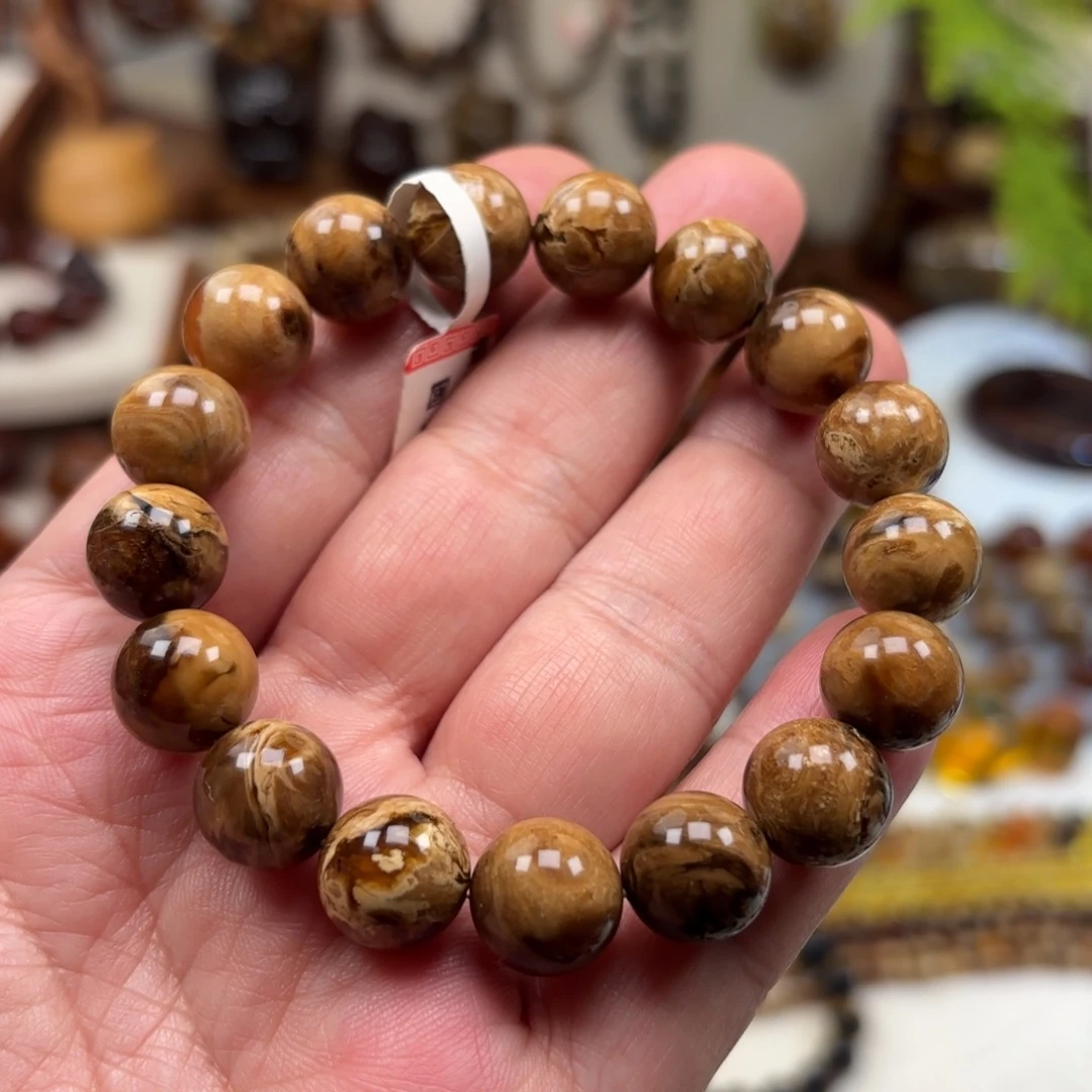 琥珀未镶嵌手链根珀妖花卡11