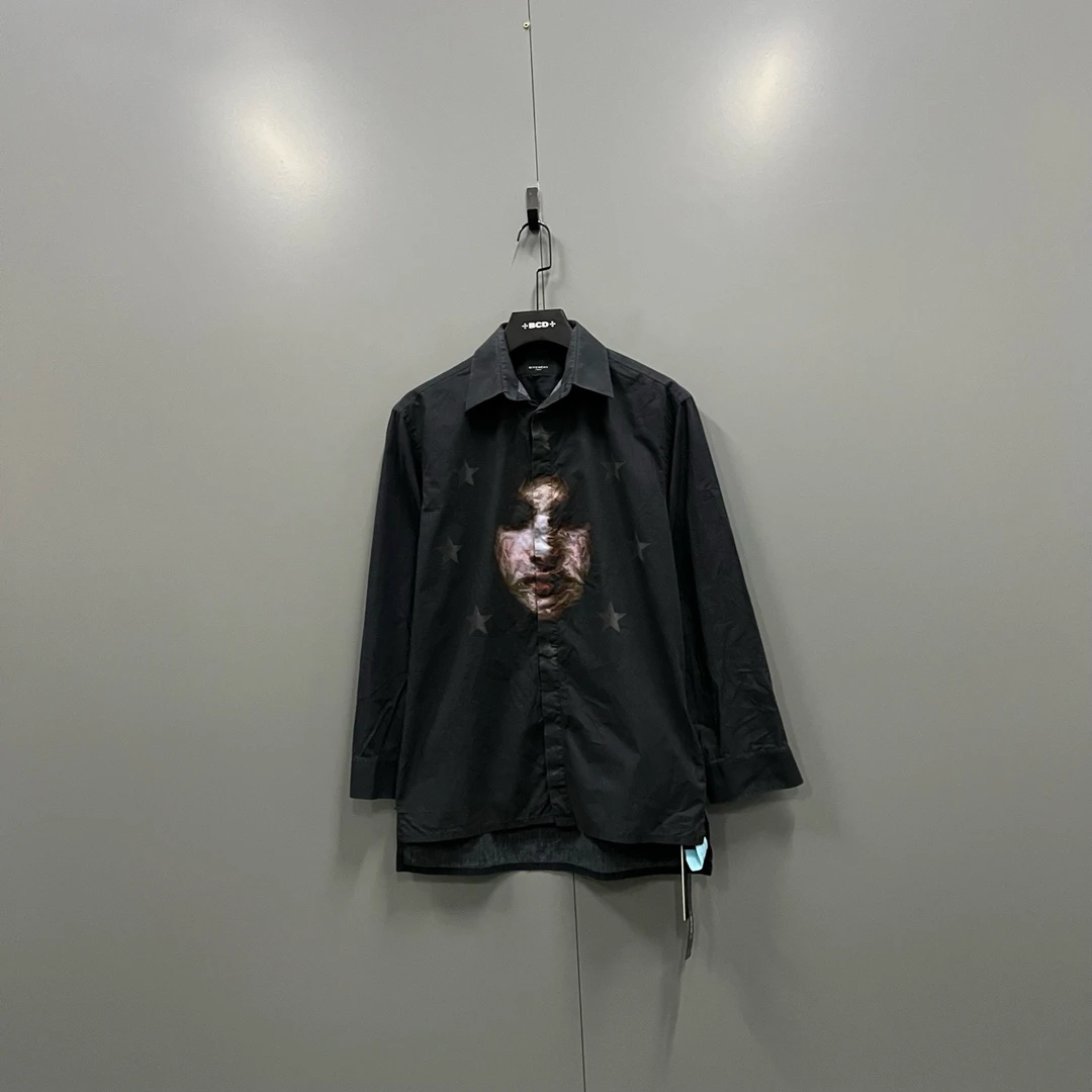 99新 Givenchy/纪梵希 (ll) 五角星人脸印花衬衫 38码207702