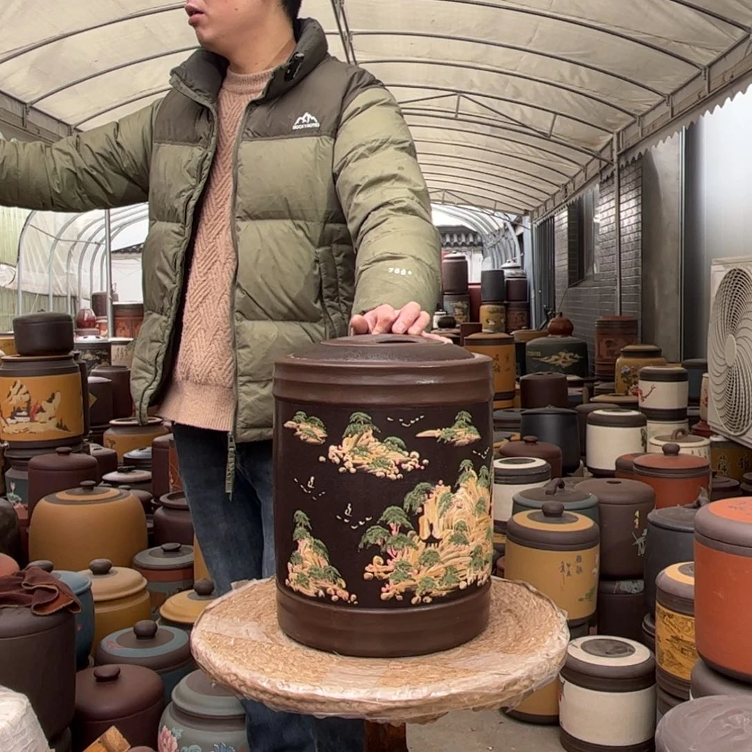 紫砂茶叶罐12 饼茶叶罐