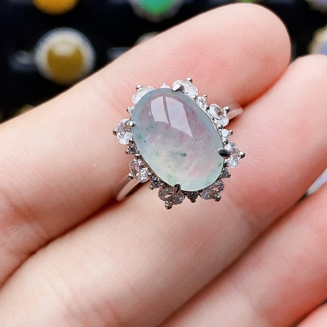 银S925镶嵌戒指翡翠4156