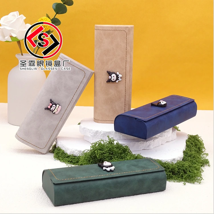 200个贴花中方手工眼镜盒缝线磁吸便携学生可爱女儿童近视镜Logo