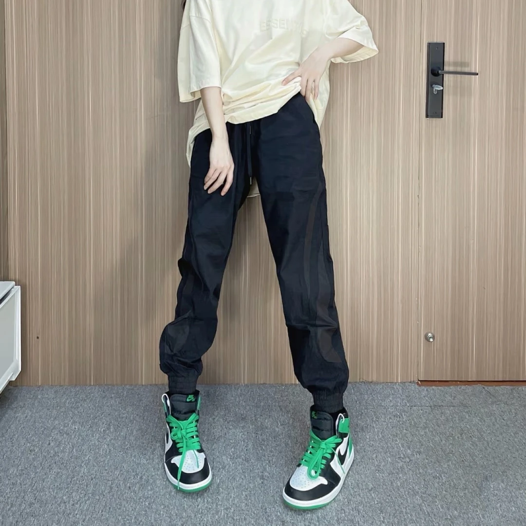 soldixz春夏薄款男女休闲束脚运动宽松情侣显瘦百搭拼色机能潮裤