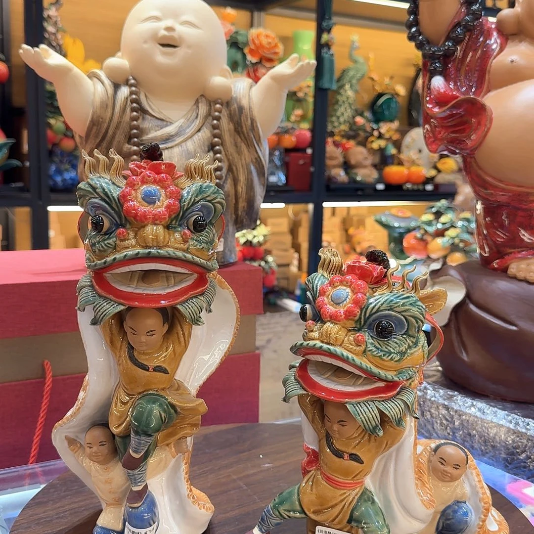 陶瓷单个黄飞鸿醒狮精品