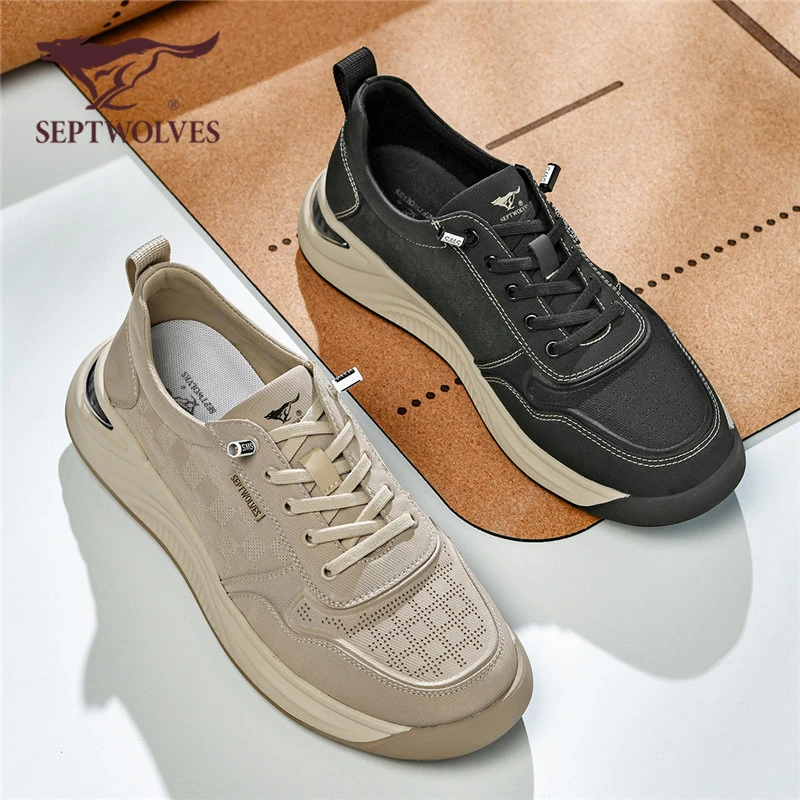 七匹狼男鞋透气板鞋2025夏季轻盈免系带一脚蹬休闲运动男板鞋9893