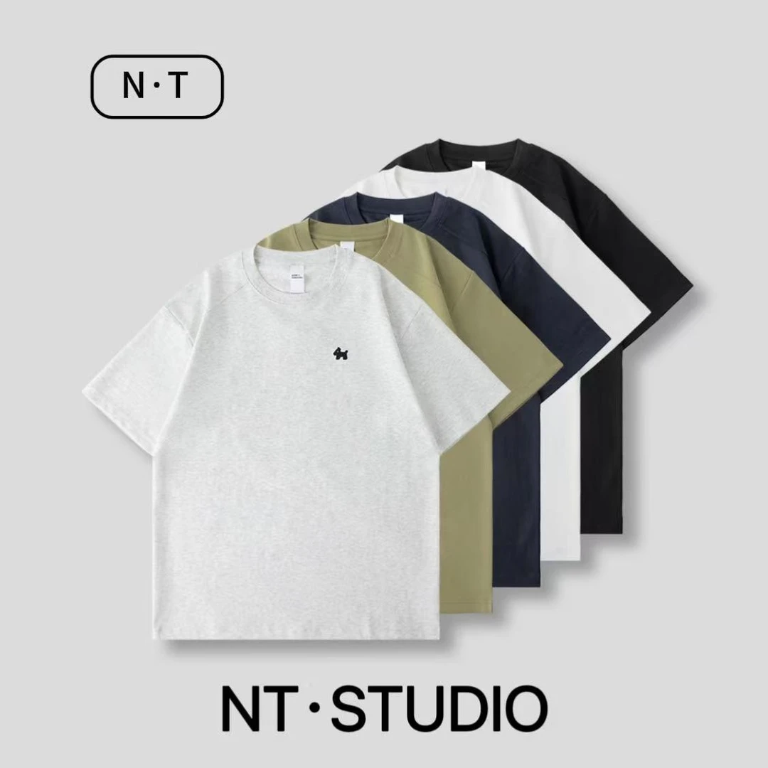 夏季新款速干透气简约刺绣圆领潮流T恤90316