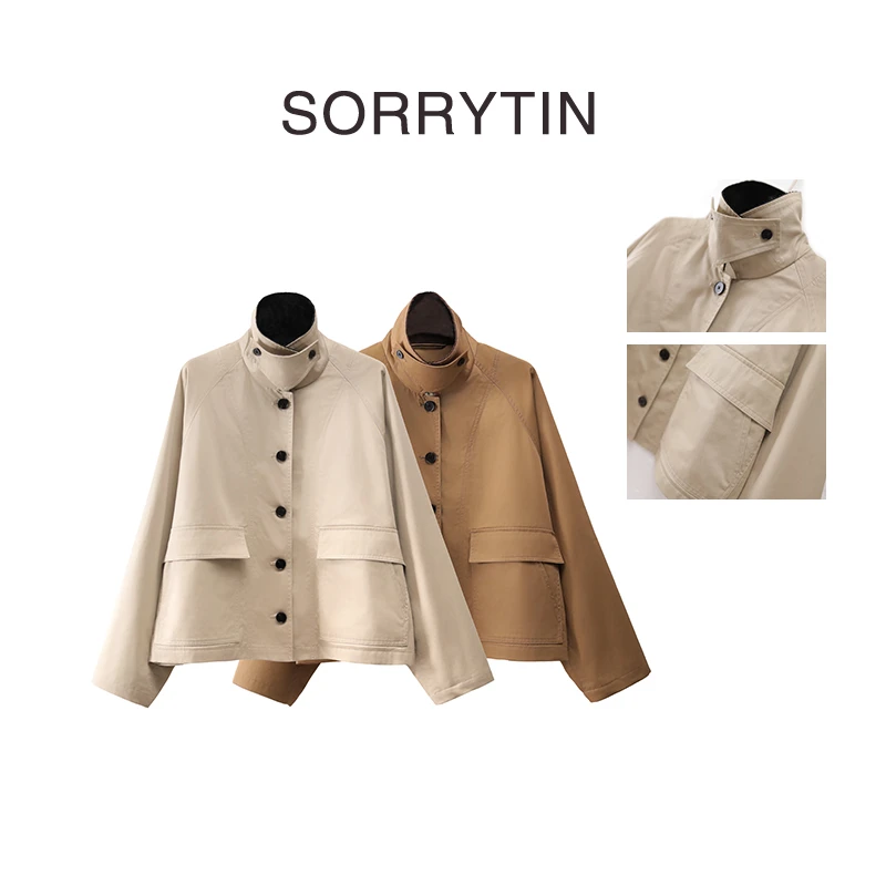 《英伦新贵》SORRYTIN 高级酷美休闲好感 高密柜子面料风衣外套