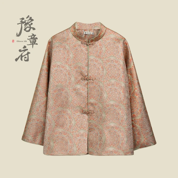 【红色敦煌团花外套】宋锦日常时尚高级感中式国风百搭上衣