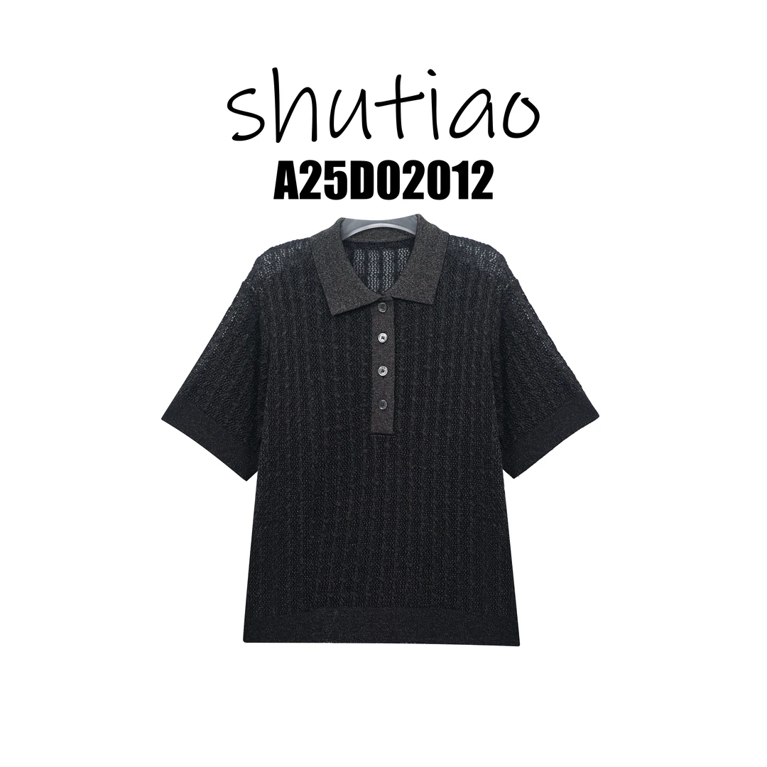 【SHUTIAO】2025夏季：新款小众设计款T恤A25D02012