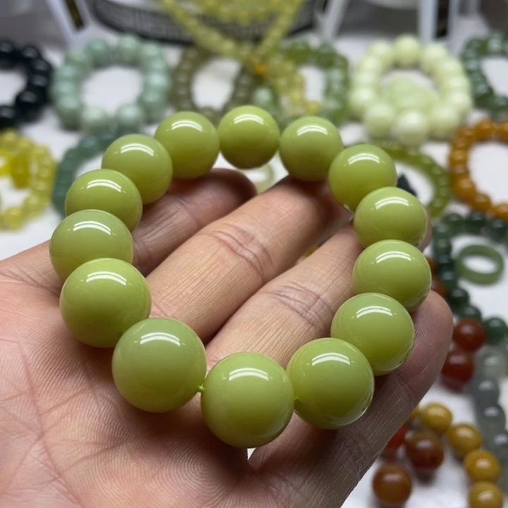 蛇纹石玉手串未镶嵌热****༽