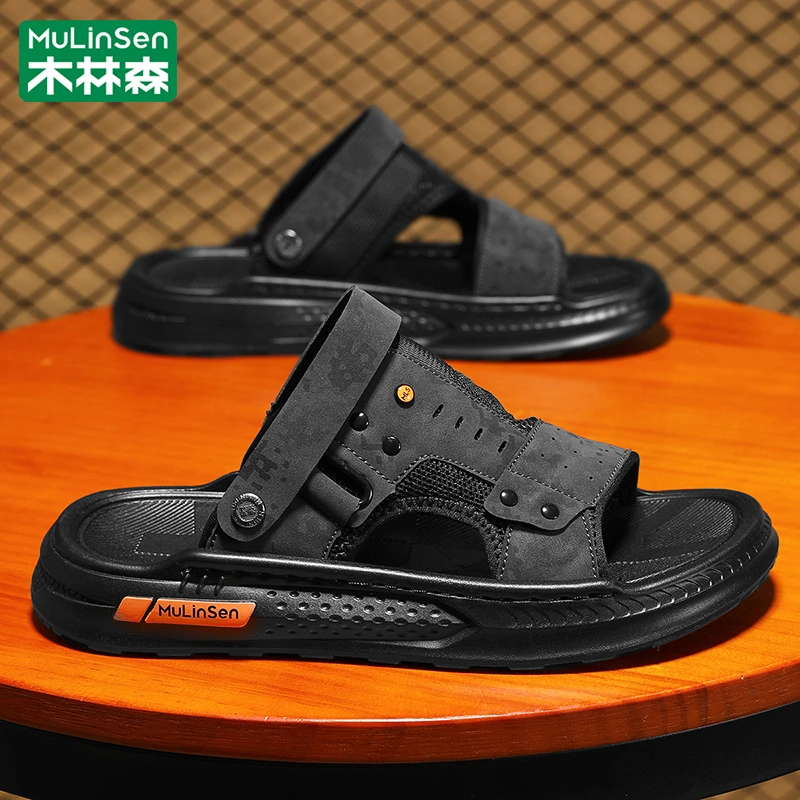 木林森男士沙滩鞋2025新款夏季外穿防滑耐磨休闲运动两用凉鞋男款