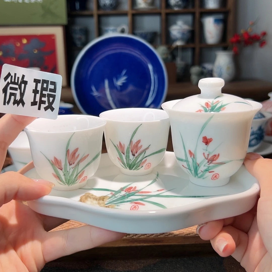 【闪购商品】微瑕 手绘 盖碗
