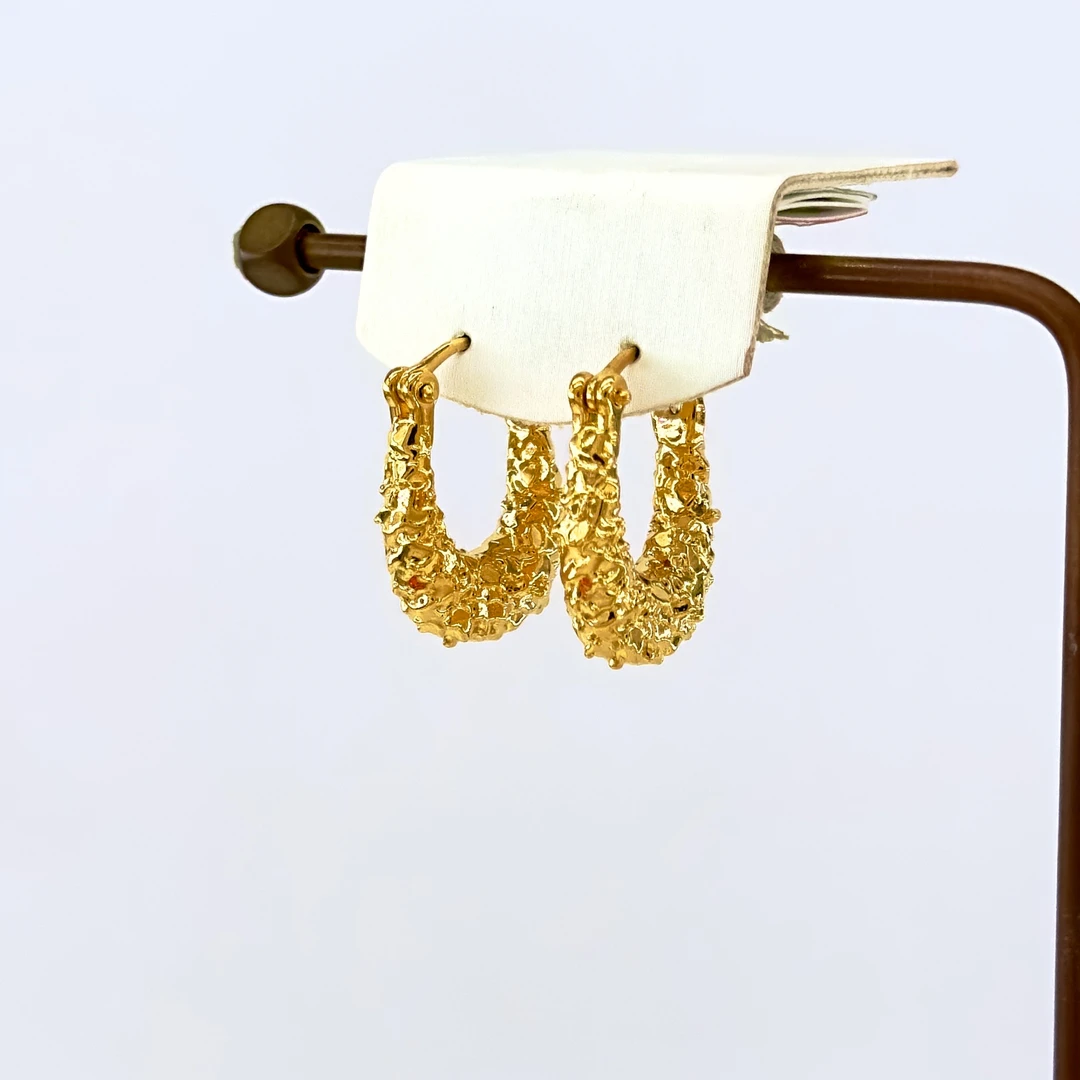 庚震黄金5D足金碎冰冰小提篮耳扣5.24气质时尚百搭复古编织简约