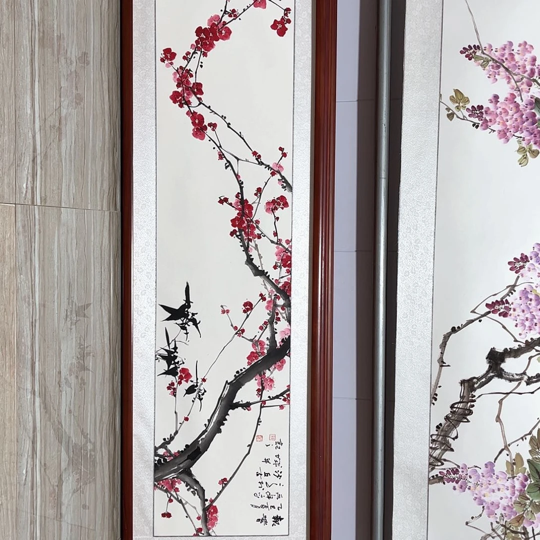 国画书画作品带框163×48