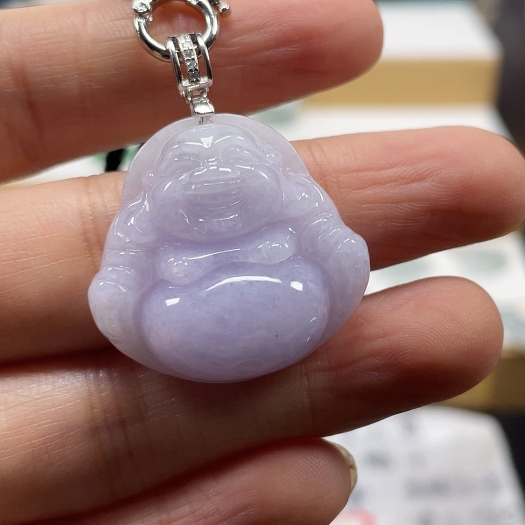 翡翠未镶嵌颈饰天然翡翠佛公吊坠一件33号