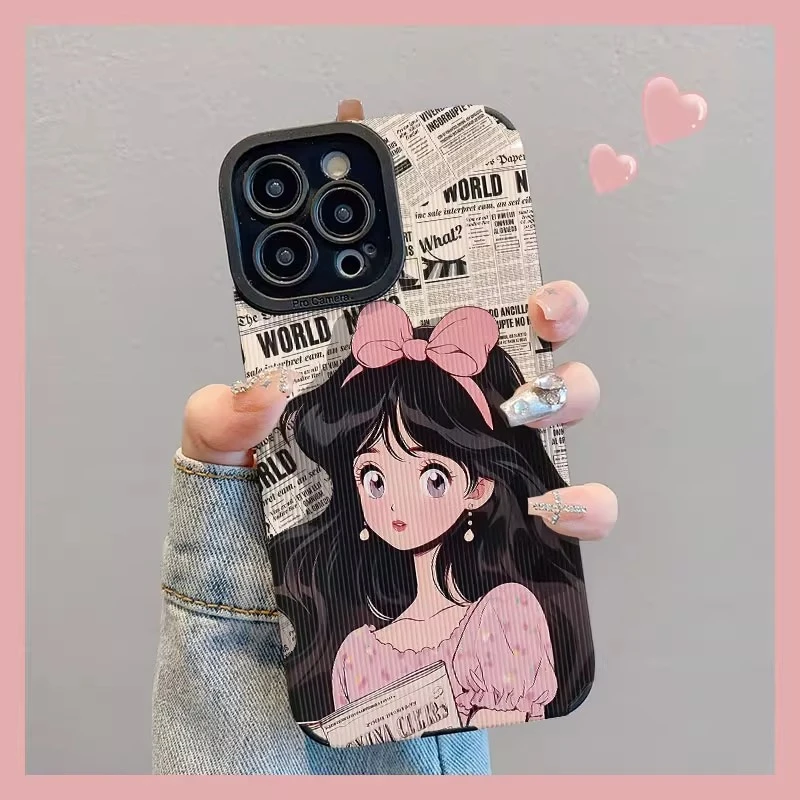 蝴蝶结女孩适用于iPhone苹果17promax手机壳16/15/14硅胶13小羊皮