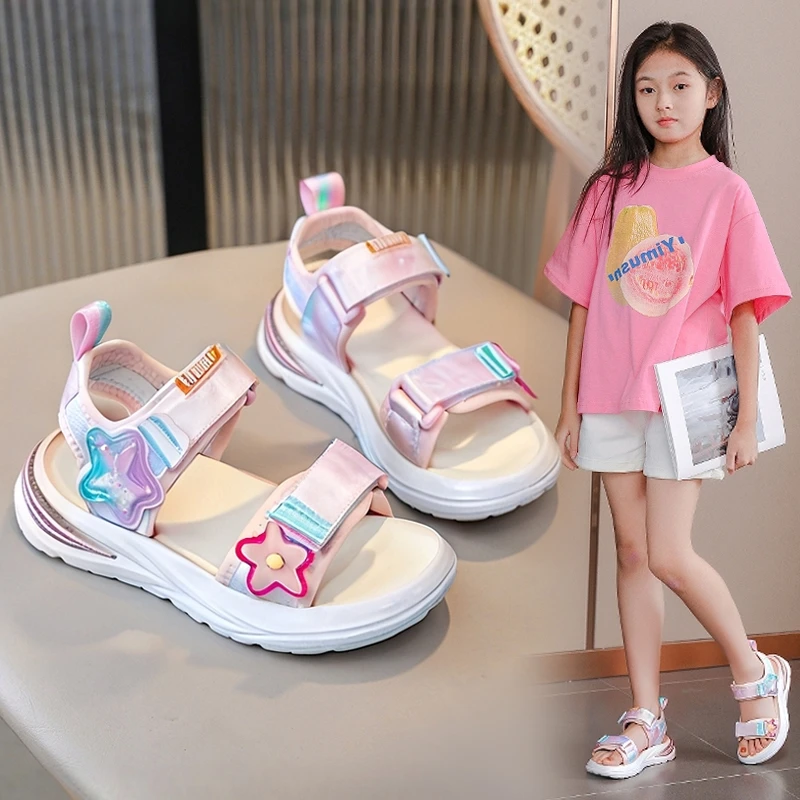 女童凉鞋夏季儿童防滑韩版软底运动小女孩公主中大童宝宝沙滩鞋