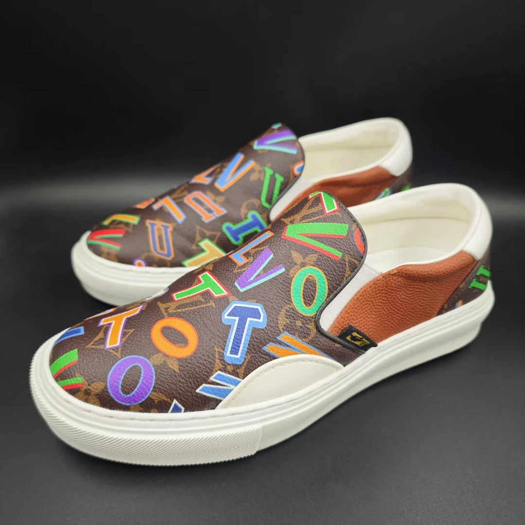 99新 LouisVuitton/路易威登 经典NBA字母老花一脚蹬40.5 lb616