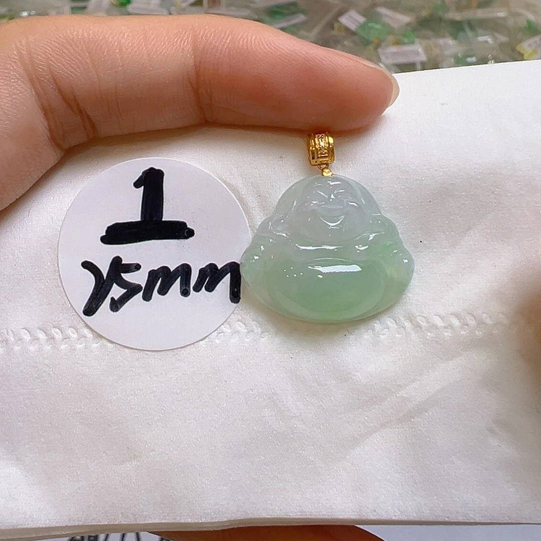 翡翠18K金镶嵌吊坠(不含链)翡翠