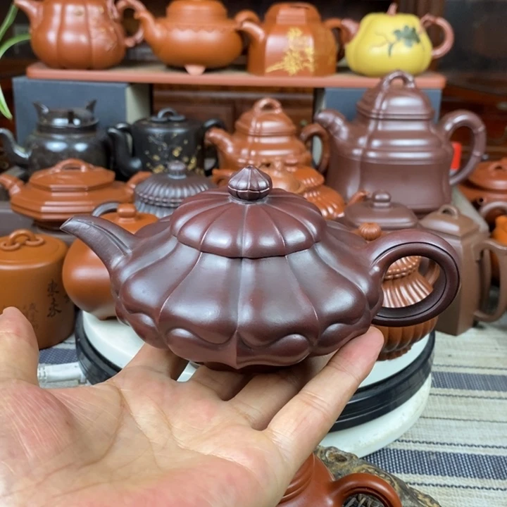 茶壶紫砂合菱260cc原矿老紫泥还原烧特价