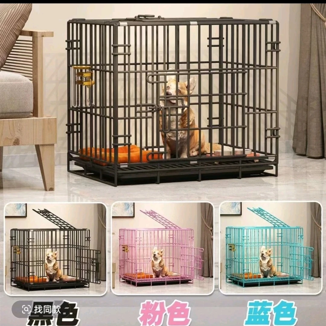 可折叠带厕所狗笼子适合大中小型犬室内家用宠物笼