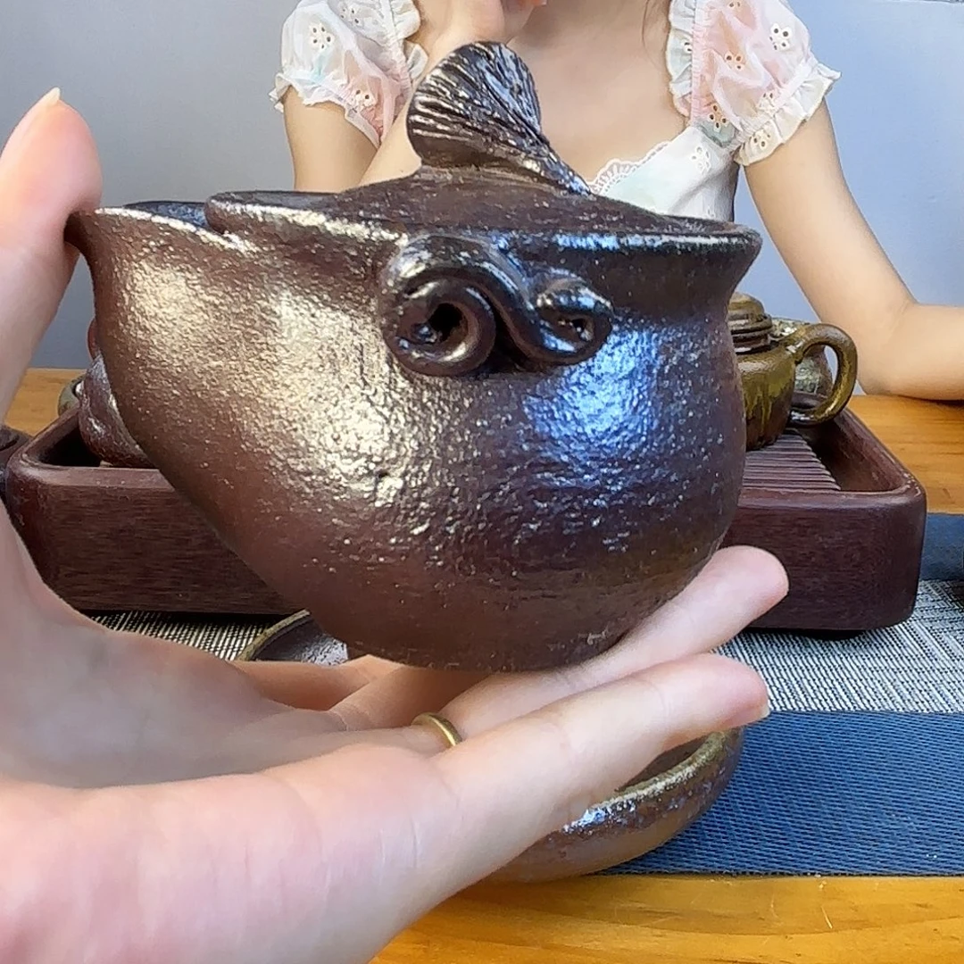 茶壶紫砂柴烧紫砂微瑕瓶
