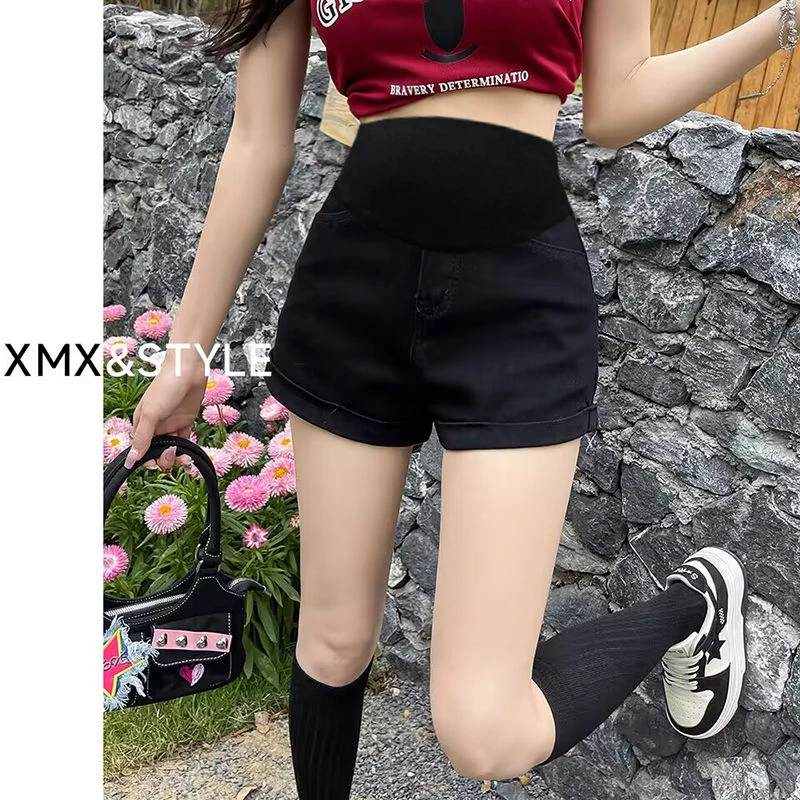 孕妇短裤夏季薄款外穿孕早期牛仔阔腿裤2025新款夏装打底裤子夏款