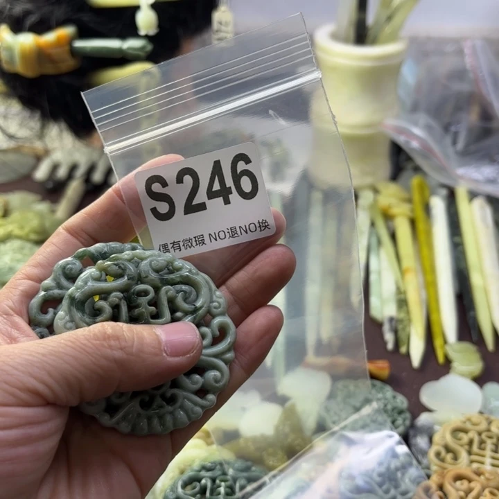 蛇纹石玉发饰合金冰*娃