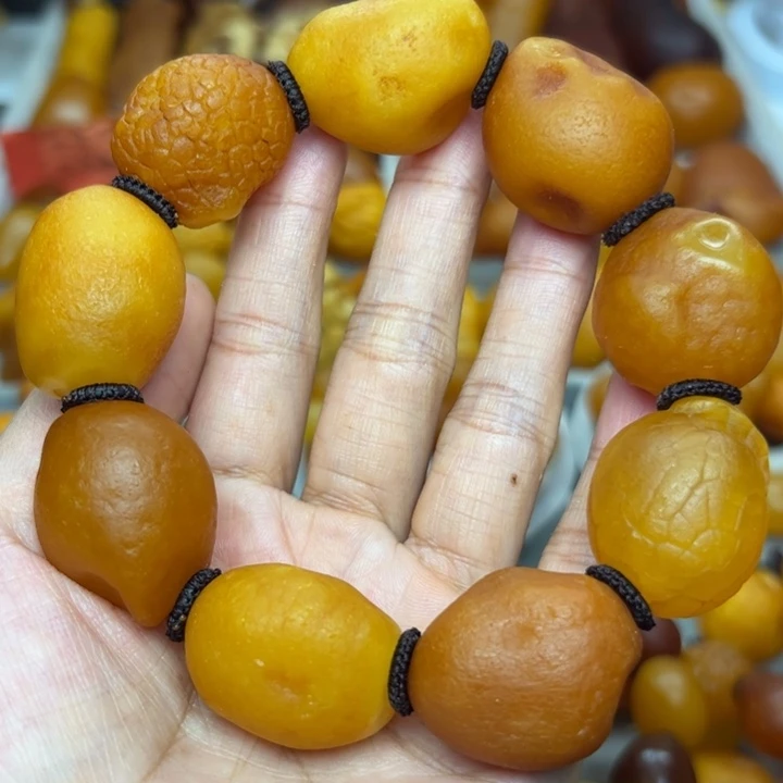 琥珀颈饰未镶嵌天然蜜蜡