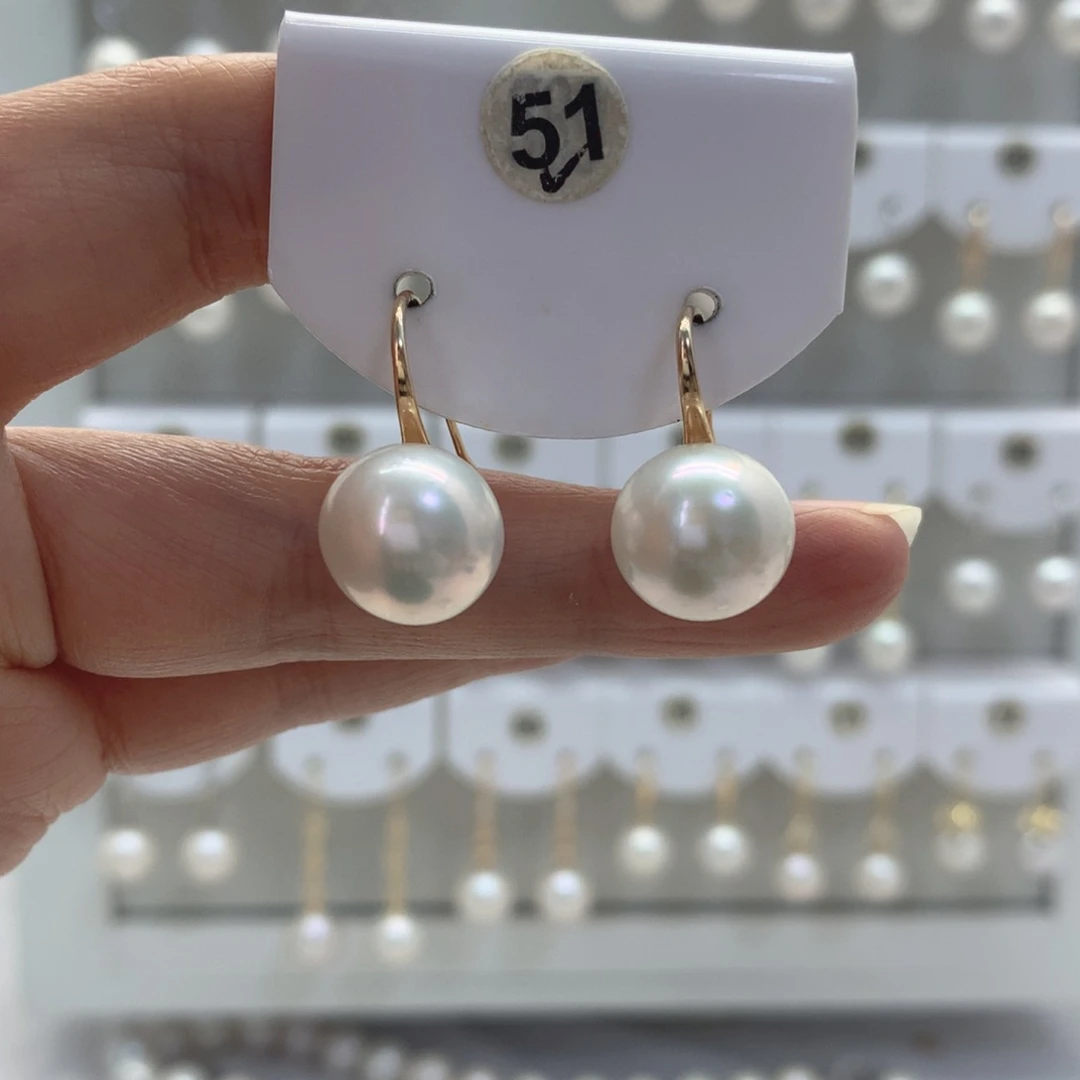 淡水珍珠耳饰银S925镶嵌